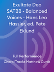 Exultate Deo SATBB - Balanced Voices - Hans Leo Hassler, ed. Pete Eklund