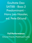 Exultate Deo SATBB - Bass 2 Predominant - Hans Leo Hassler, ed. Pete Eklund