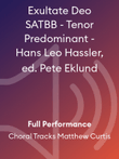 Exultate Deo SATBB - Tenor Predominant - Hans Leo Hassler, ed. Pete Eklund