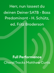 Herr, nun lassest du deinen Deiner SATB - Bass Predominant - H. Schütz, ed. Fritz Broderson