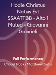 Hodie Christus Natus Est SSAATTBB - Alto 1 Muted - Giovanni Gabrieli