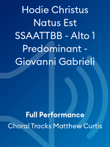Hodie Christus Natus Est SSAATTBB - Alto 1 Predominant - Giovanni Gabrieli