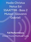 Hodie Christus Natus Est SSAATTBB - Bass 2 Muted - Giovanni Gabrieli