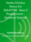 Hodie Christus Natus Est SSAATTBB - Bass 2 Predominant - Giovanni Gabrieli
