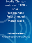 Hodie Christus natus est TTBB - Bass 2 Predominant - Palestrina, ed. Marco Gallo