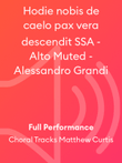 Hodie nobis de caelo pax vera descendit SSA - Alto Muted - Alessandro Grandi