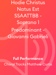 Hodie Christus Natus Est SSAATTBB - Soprano 1 Predominant - Giovanni Gabrieli