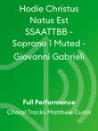 Hodie Christus Natus Est SSAATTBB - Soprano 1 Muted - Giovanni Gabrieli