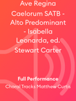 Ave Regina Caelorum SATB - Alto Predominant - Isabella Leonarda, ed. Stewart Carter