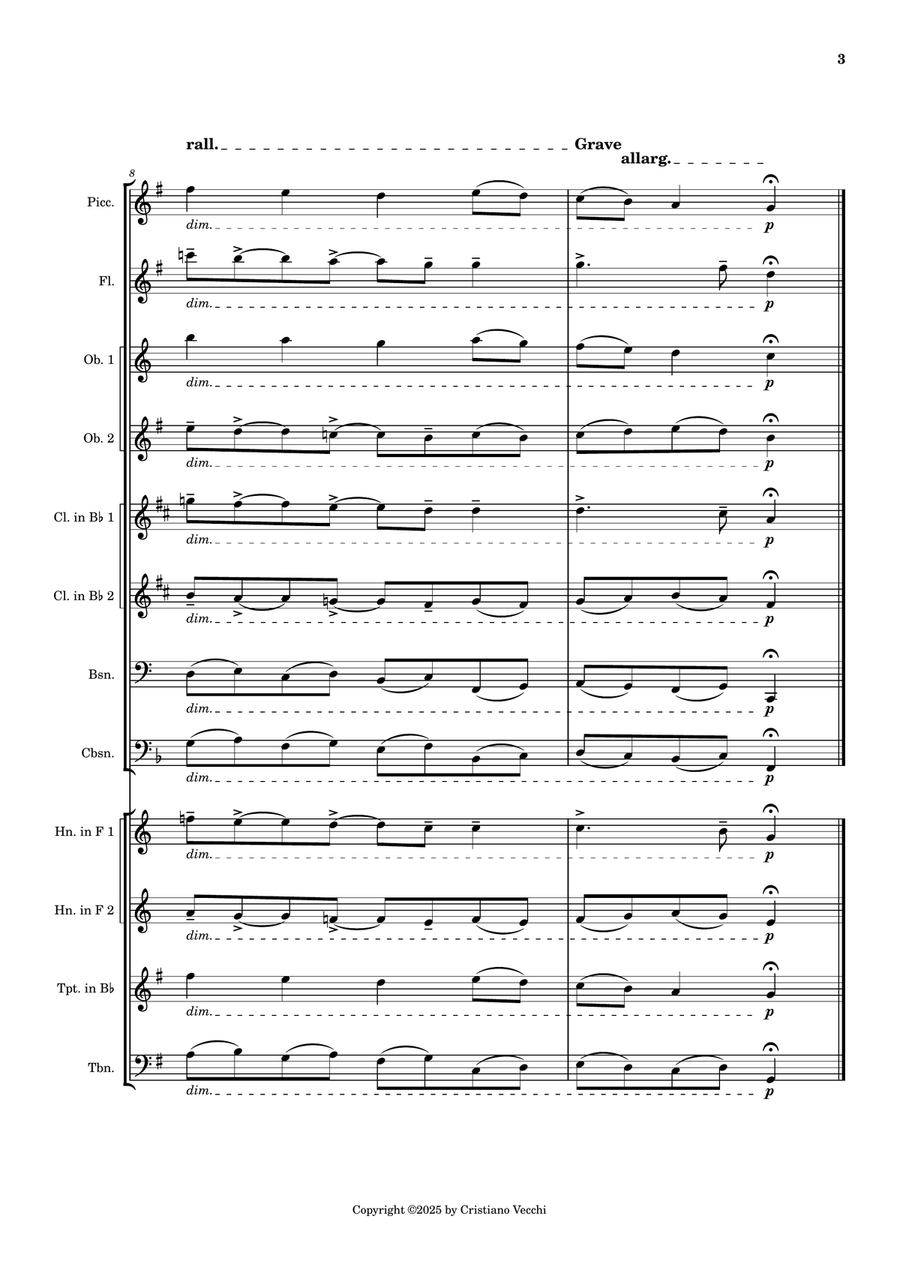 Projected Chorale 248/23 B for Wind Ensemble Large Ensemble - Digital Sheet Music page 3