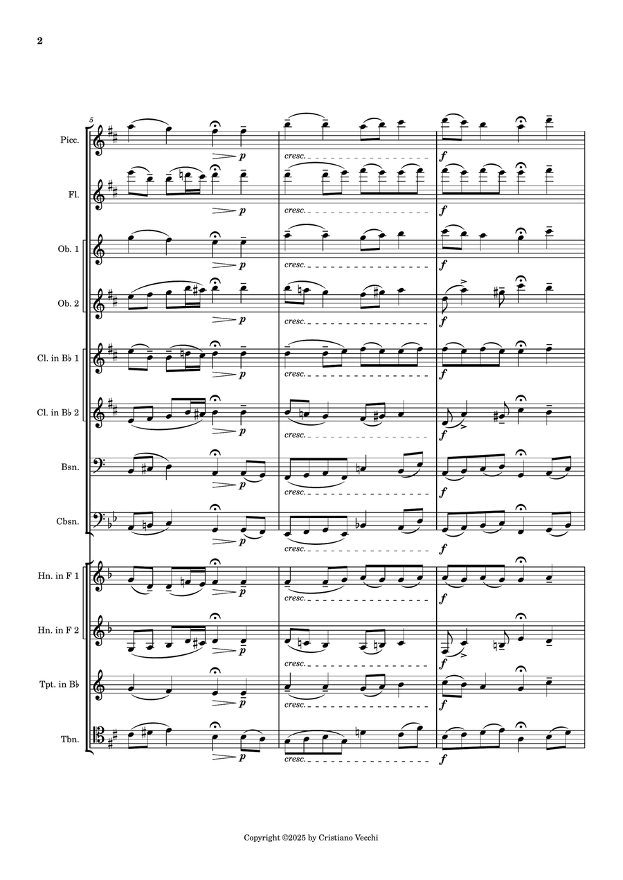 Projected Chorale 248/23 D for Wind Ensemble Large Ensemble - Digital Sheet Music page 2