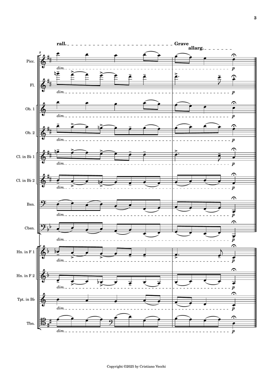 Projected Chorale 248/23 D for Wind Ensemble Large Ensemble - Digital Sheet Music page 3