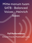 Mitte manum tuam SATB - Balanced Voices - Heinrich Isaac