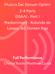 Musica Dei Donum Optimi 2-4 Parts (SSAA) - Part 1 Predominant - Rolande de Lassus, ed. Doreen Rao