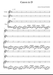 Canon in D - Dueto de Violinos ou de Violino e Flauta e acomp. Piano