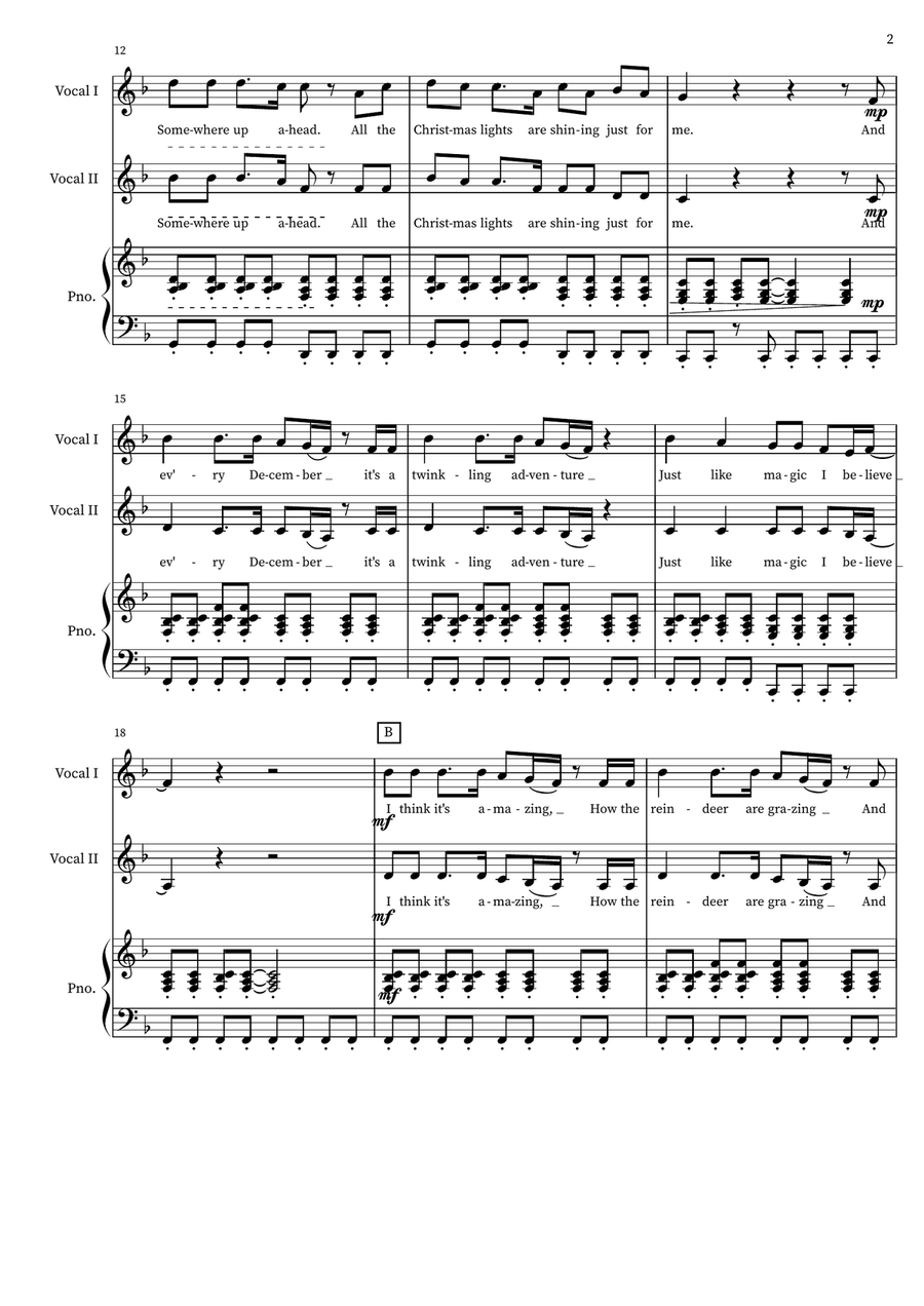 Just Like Magic - An original Christmas song for kids Piano, Vocal - Digital Sheet Music page 2