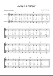 Away in a Manger - Flute Duet in F Major With Chords & Lyrics - Easy