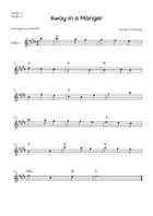 Away in a Manger - Strings Quartet in E Major With Chords - Easy String Quartet scores gallery preview page 3