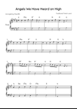Angels We Have Heard on High - Piano in A Major - Easy