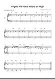 Angels We Have Heard on High - Piano in C Major - Easy