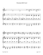 Ukrainian Bell Carol (EASY PIANO TRIO for 3 Players on 1 Piano) Easy Piano scores gallery preview page 6