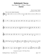 Hallelujah Chorus (EASY PIANO TRIO for 3 Players on 1 Piano) Easy Piano scores gallery preview page 4