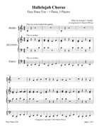 Hallelujah Chorus (EASY PIANO TRIO for 3 Players on 1 Piano) Easy Piano scores gallery preview page 6