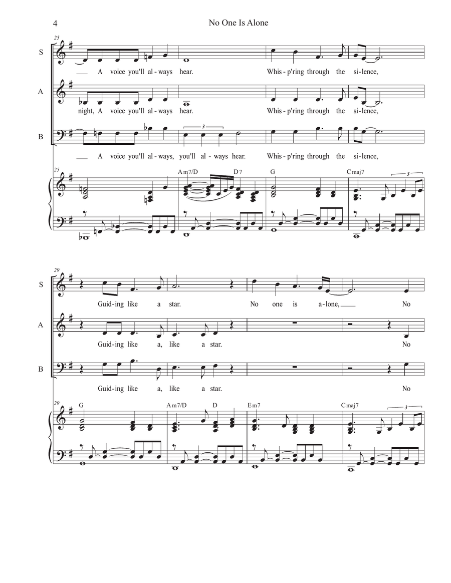 No One Is Alone (Vocal Trio - (SAB) by Stephen DeCesare 3-Part - Digital Sheet Music page 4