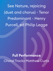 See Nature, rejoicing (duet and chorus) - Tenor Predominant - Henry Purcell, ed Philip Legge