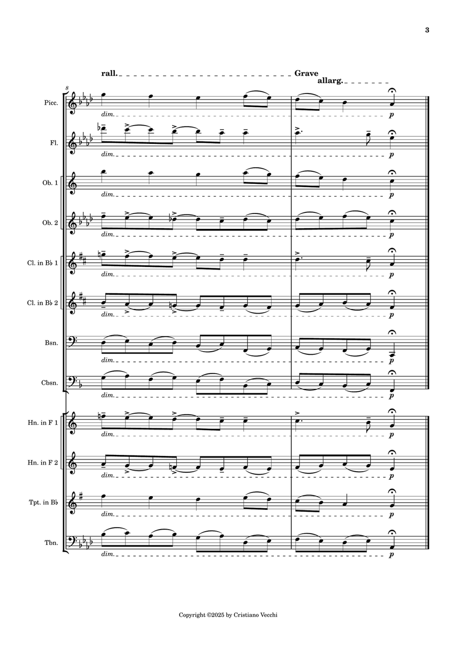 Projected Chorale 248/23 F for Wind Ensemble Large Ensemble - Digital Sheet Music page 3