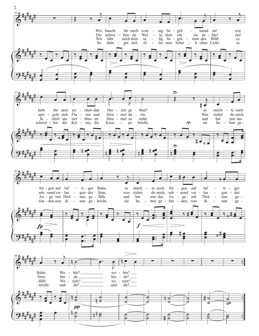 SCHUBERT: Frühlingssehnsucht, D. 957 no. 3 (transposed to F-sharp major) by Franz Schubert Piano, Vocal - Digital Sheet Music page 3
