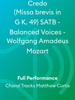 Credo (Missa brevis in G K. 49) SATB - Balanced Voices - Wolfgang Amadeus Mozart