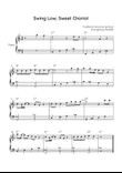 Swing Low, Sweet Chariot - Cello in C With Chords - Easy