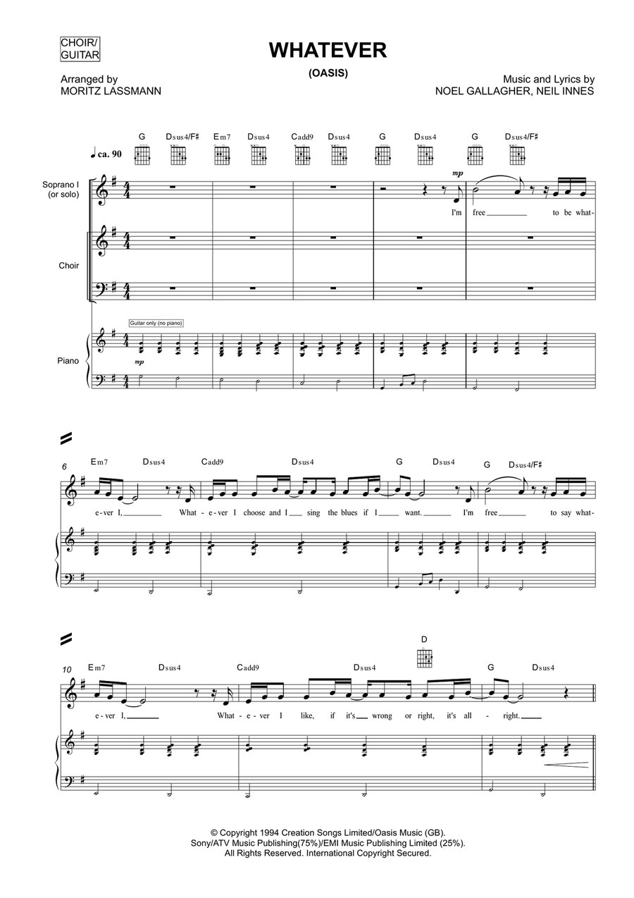 Whatever by Oasis Choir - Digital Sheet Music page 3