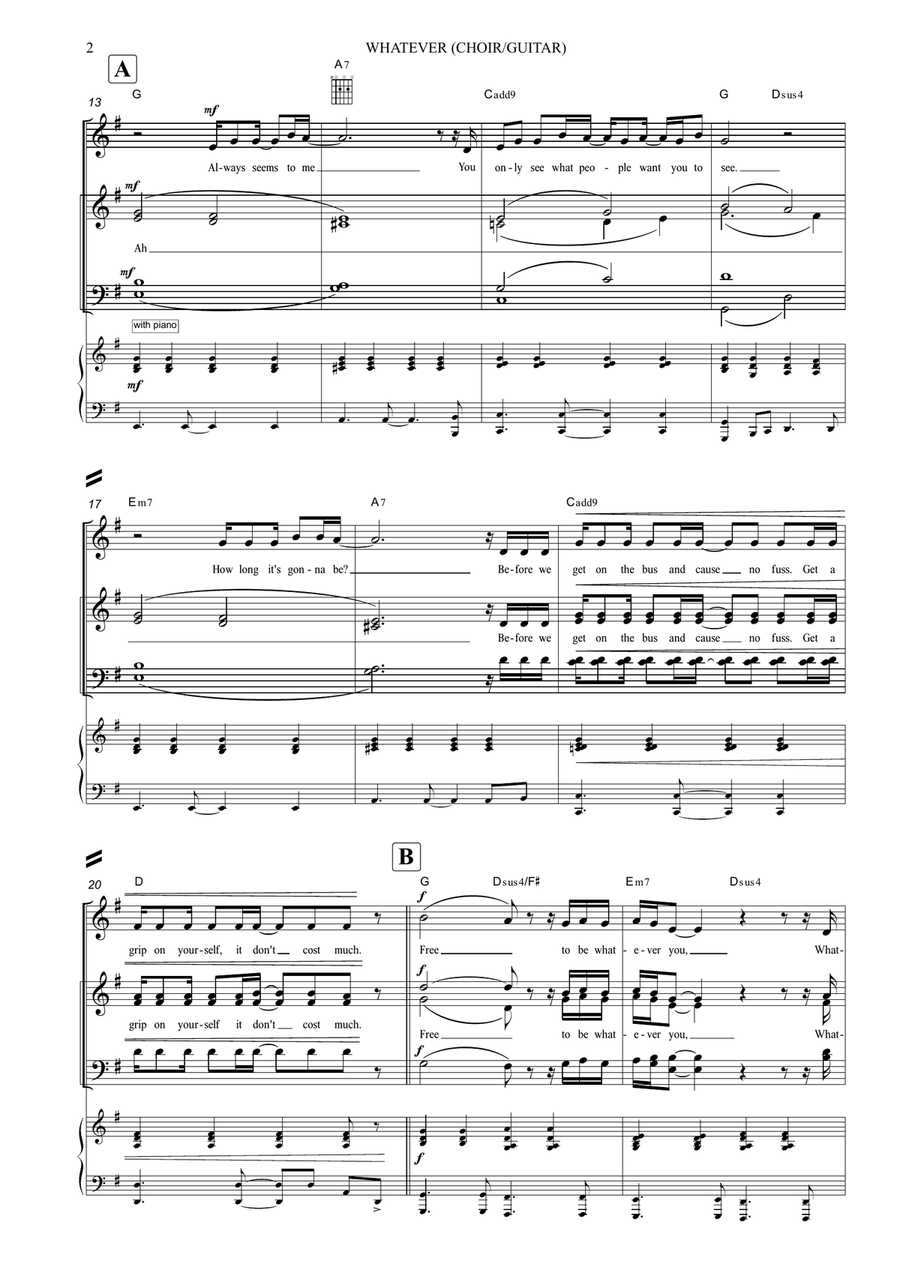 Whatever by Oasis Choir - Digital Sheet Music page 4