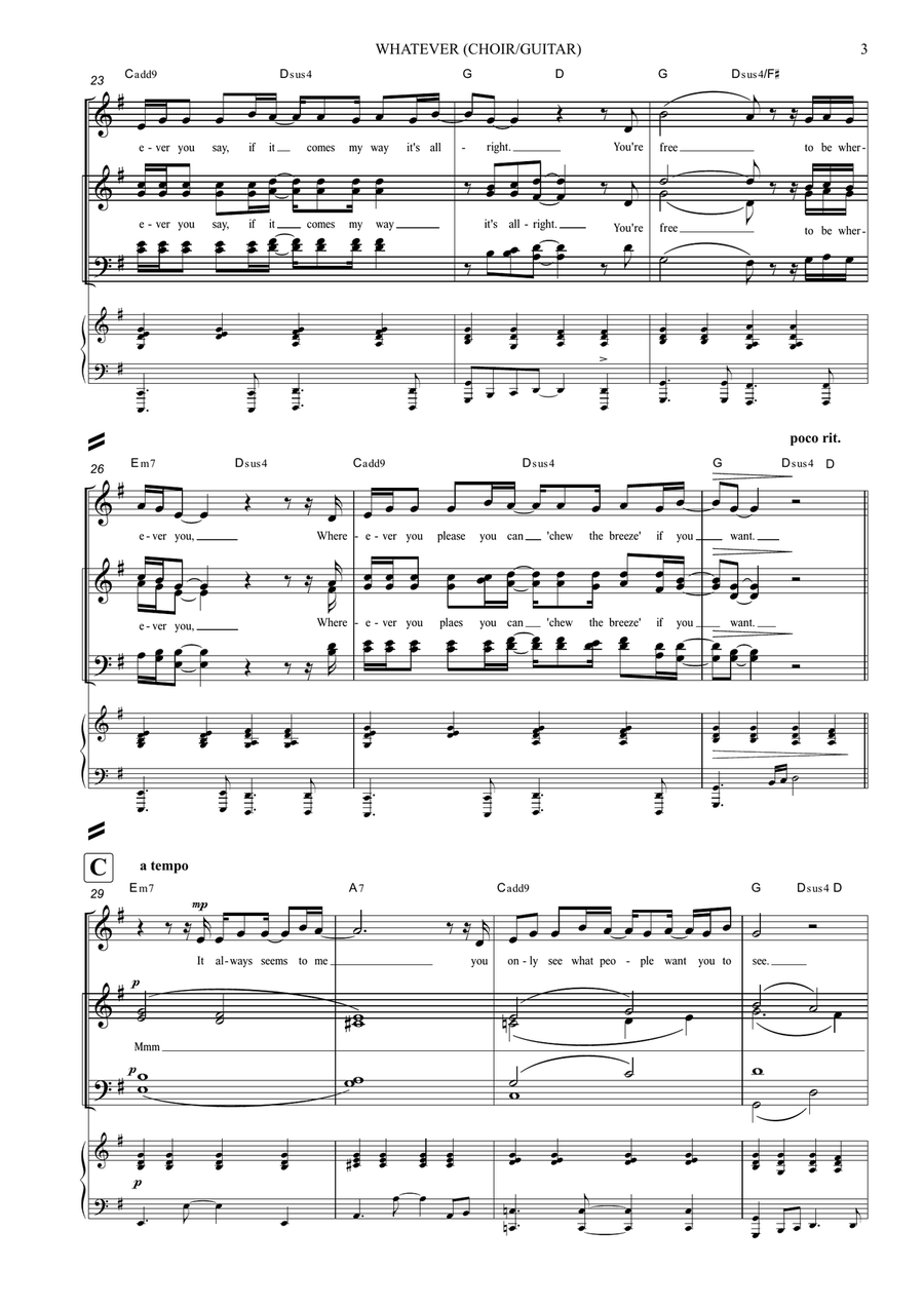 Whatever by Oasis Choir - Digital Sheet Music page 5