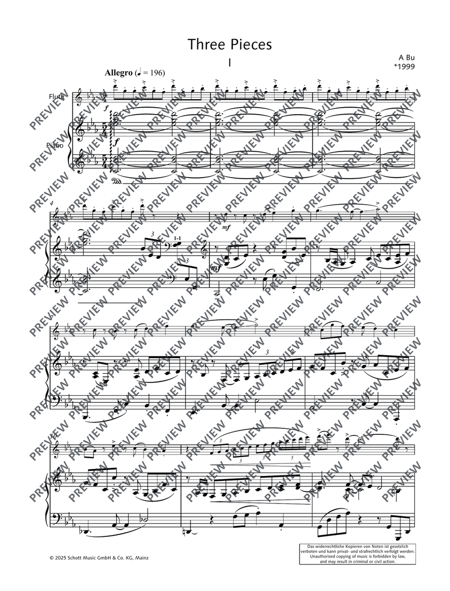 Three Pieces Flute Solo - Digital Sheet Music page 5