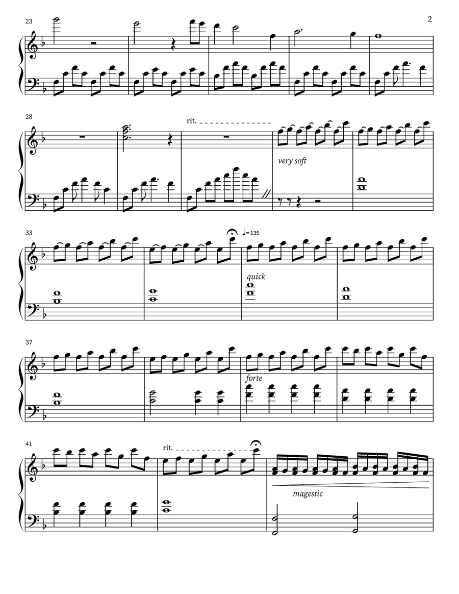 A Waterfall's Desire Piano Solo - Digital Sheet Music page 2