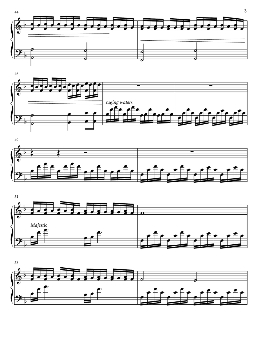 A Waterfall's Desire Piano Solo - Digital Sheet Music page 3