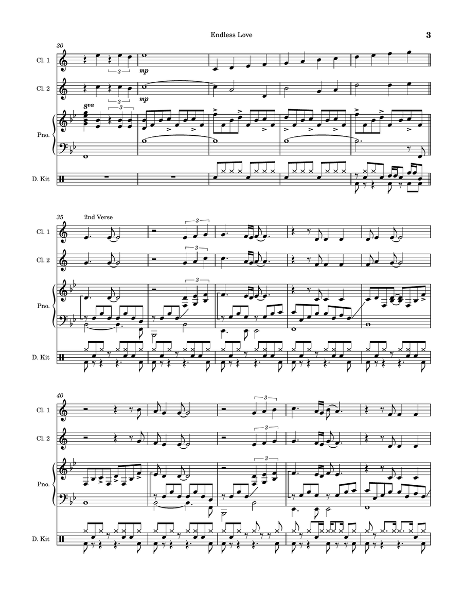Endless Love by Diana Ross Clarinet Duet - Digital Sheet Music page 3