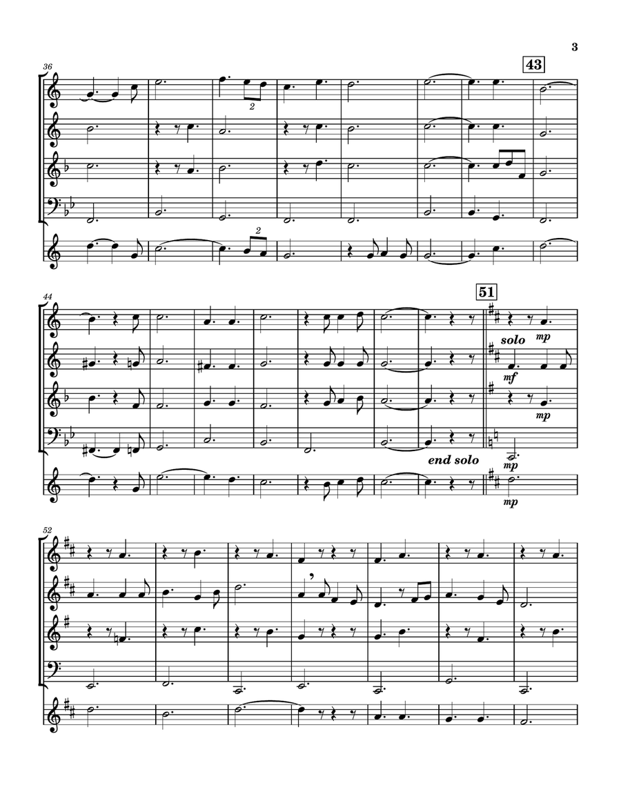 O Holy Night Brass Quintet scores gallery preview page 3