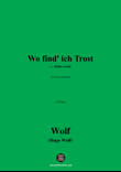 H. Wolf-Wo find ich Trost,in B Major