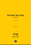 H. Wolf-Wo find ich Trost,in B flat Major