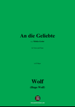 H. Wolf-An die Geliebte,in B Major