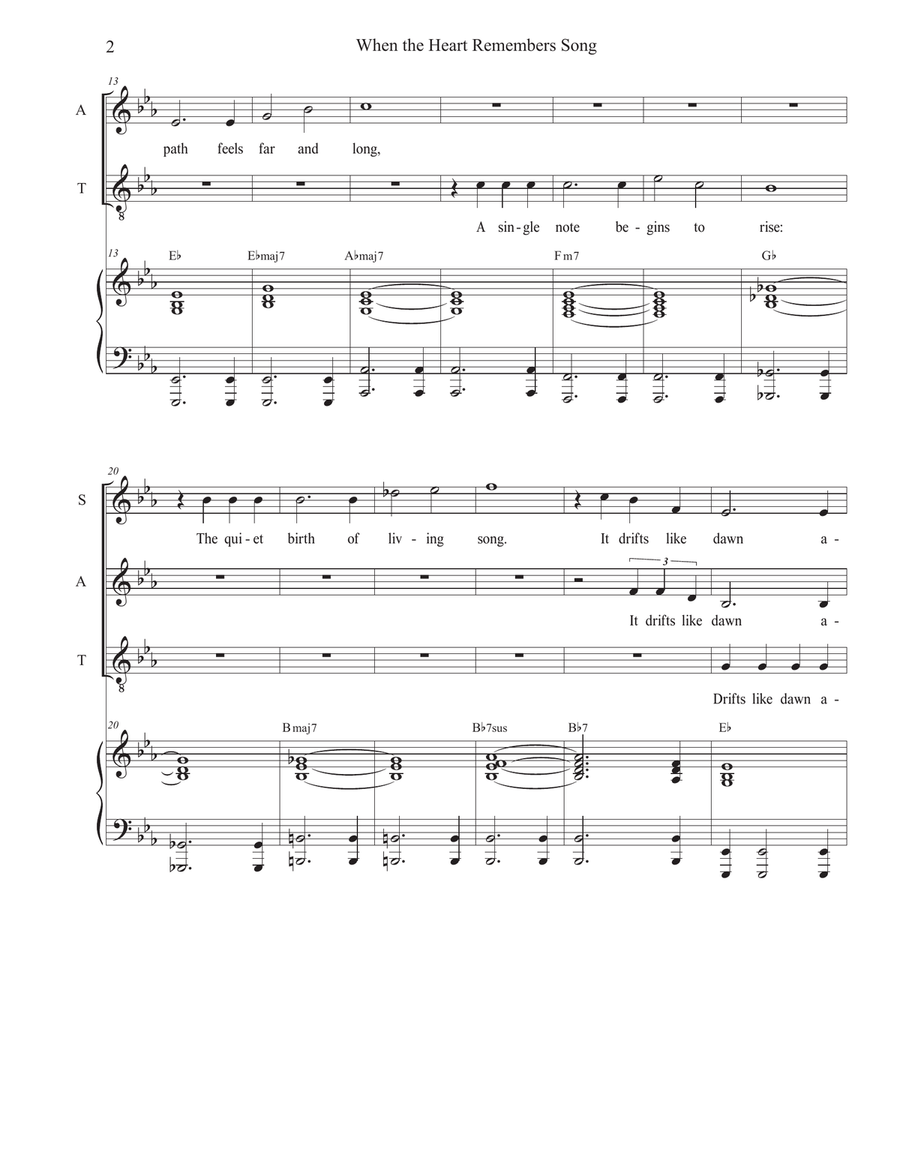 When the Heart Remembers Song by Stephen DeCesare 4-Part - Digital Sheet Music page 2