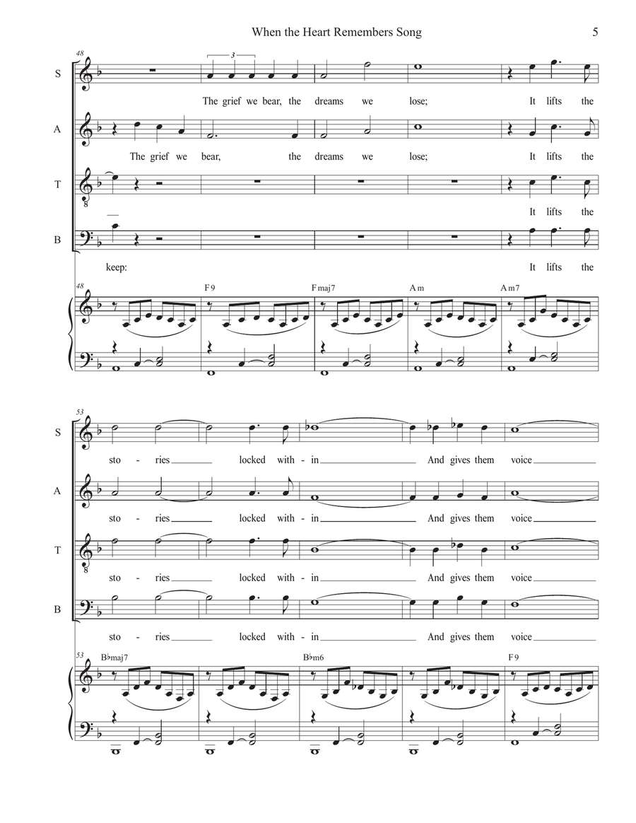 When the Heart Remembers Song by Stephen DeCesare 4-Part - Digital Sheet Music page 5