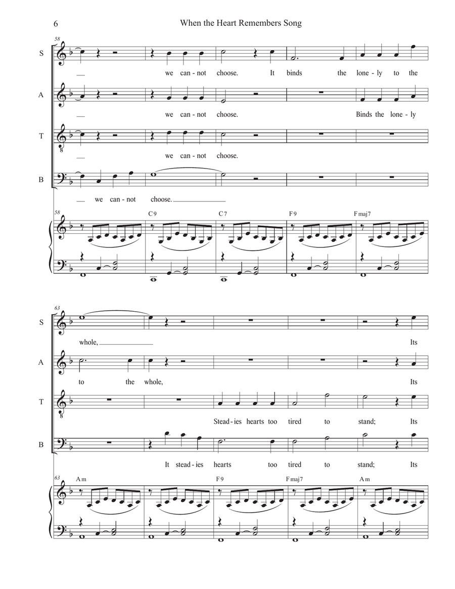 When the Heart Remembers Song by Stephen DeCesare 4-Part - Digital Sheet Music page 6