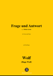 H. Wolf-Frage und Antwort,in B flat Major