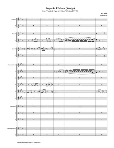 J.S. Bach – Fugue in E Minor (Wedge), BWV 548 (Woodwind Choir)