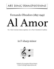 OBRADORS: Al Amor (transposed to F-sharp minor)
